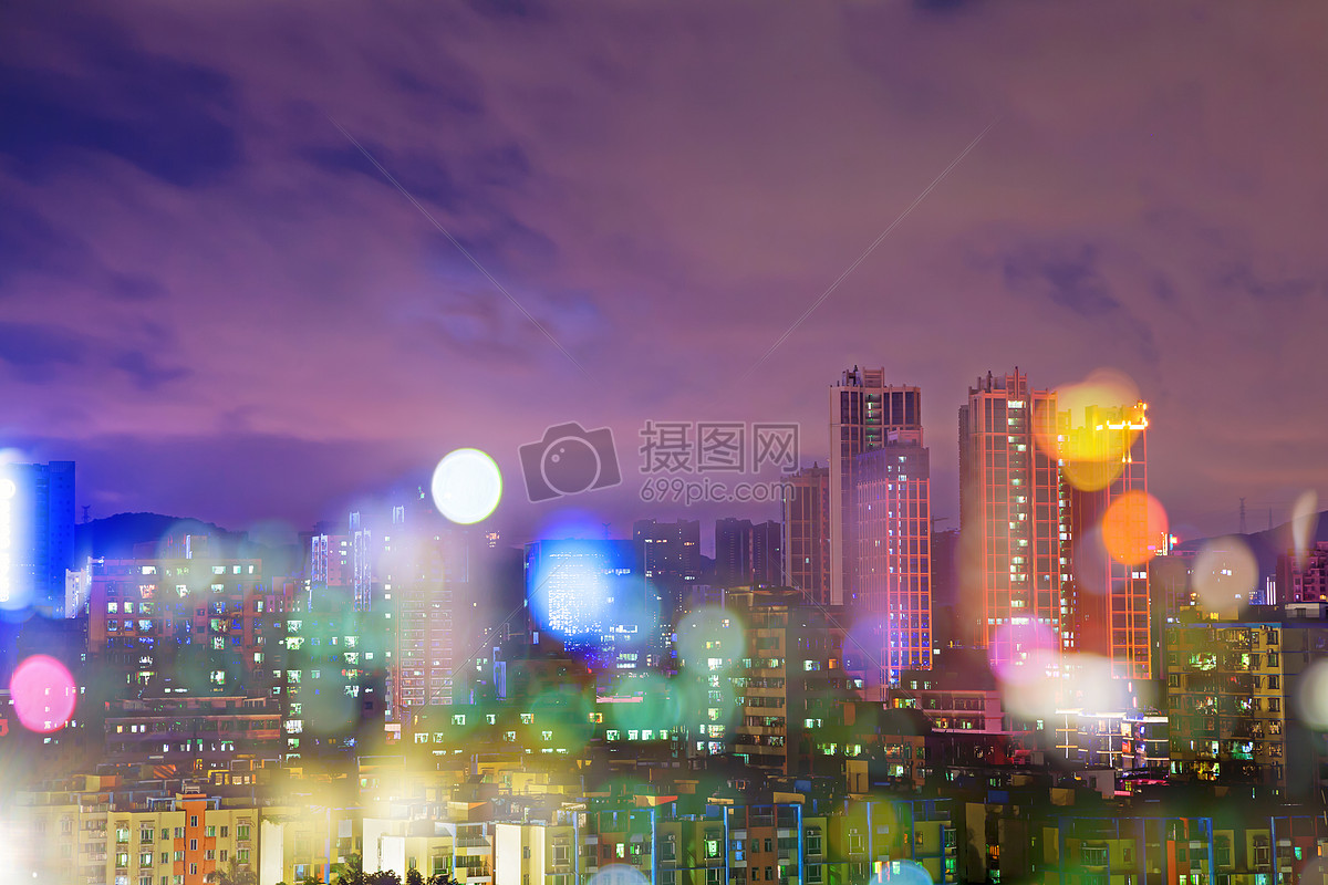 梦幻万家灯火城市风光夜景