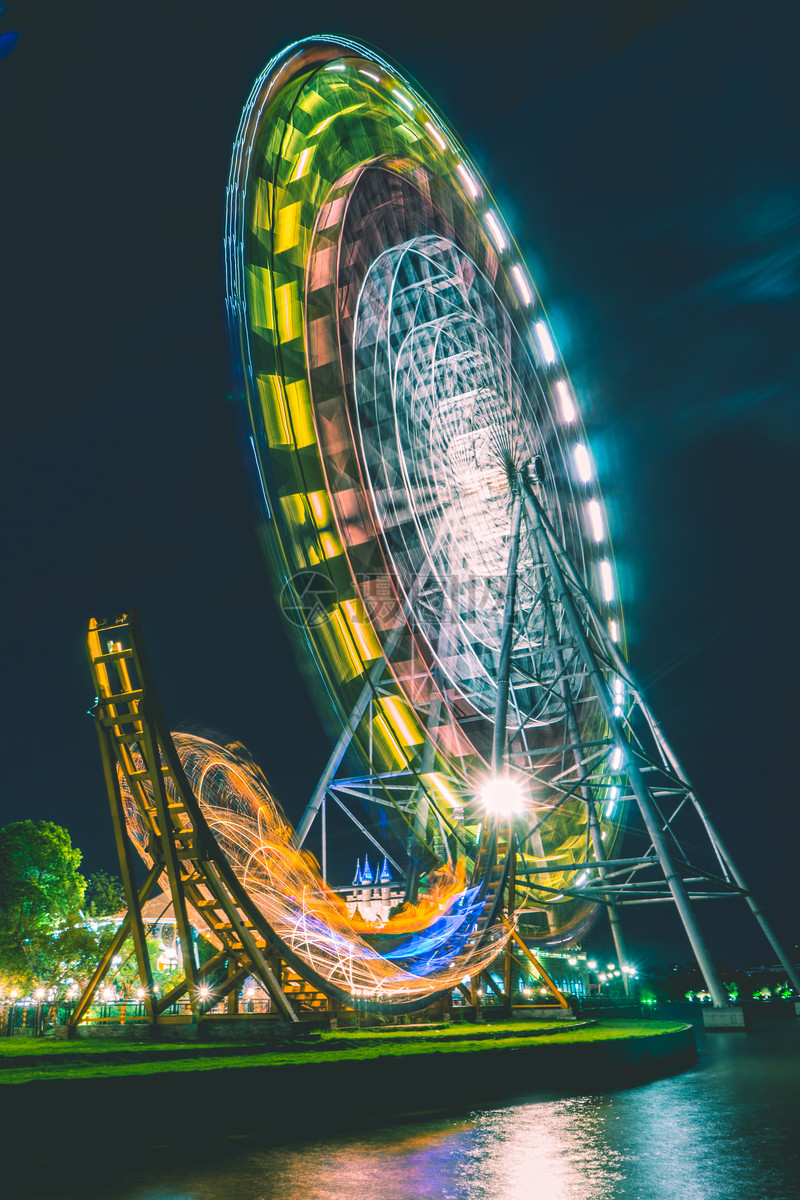 苏州摩天轮乐园夜景