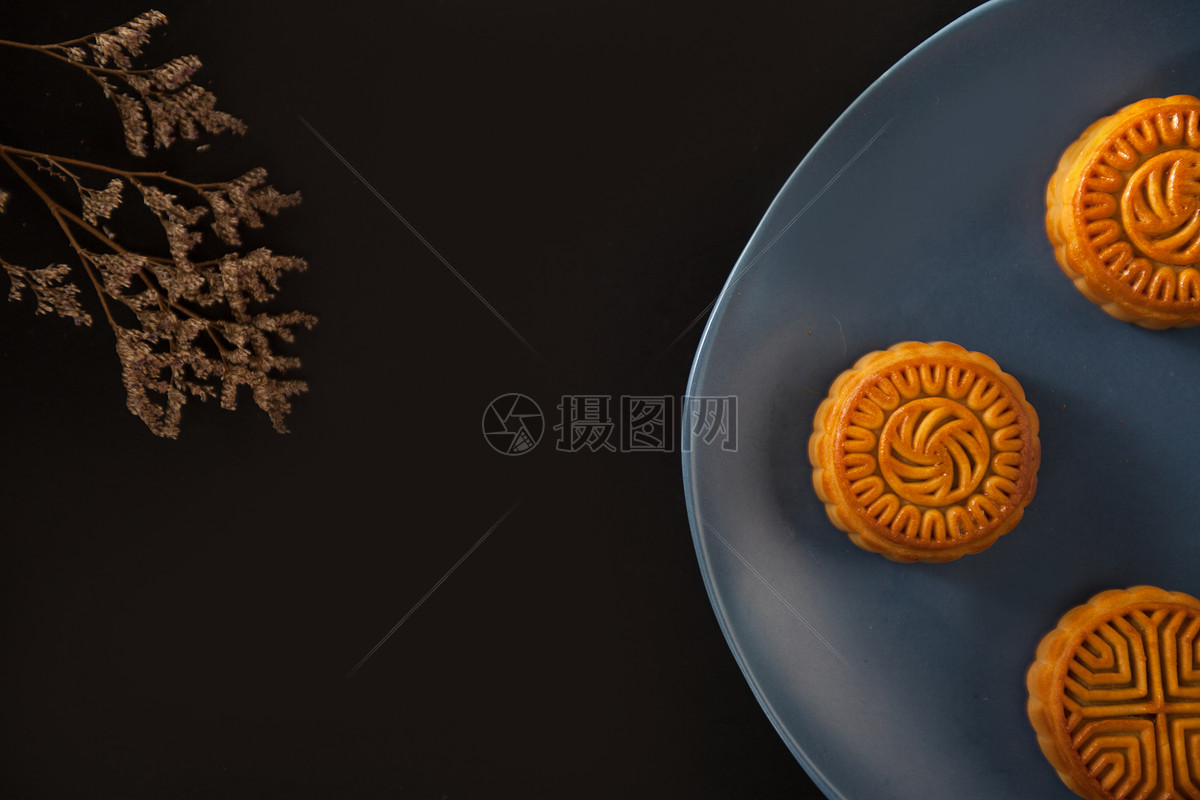 照片 餐饮美食 创意月饼摆放.