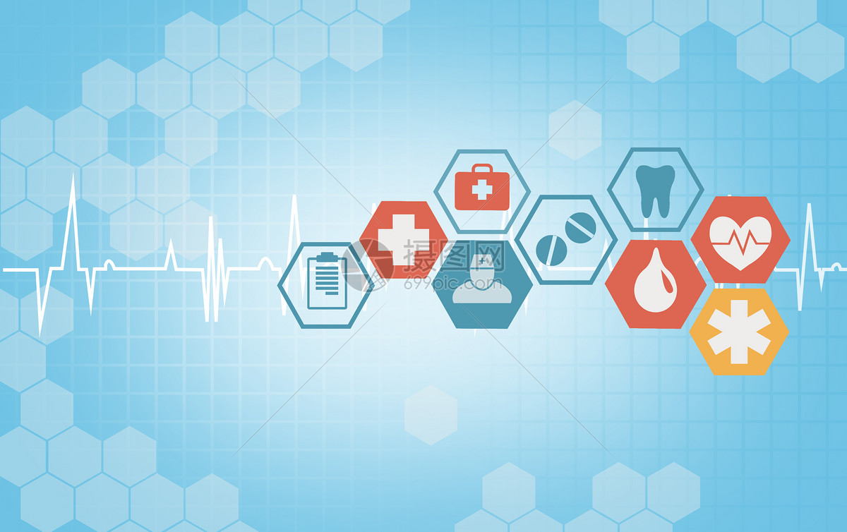 创意背景 科学技术 互联网医疗心动图.