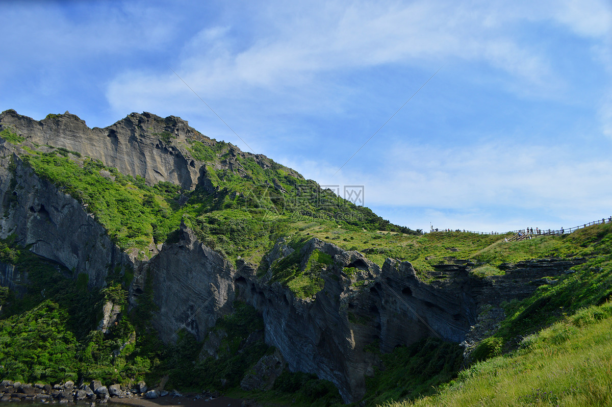 韩国城山日出峰唯美风景照片