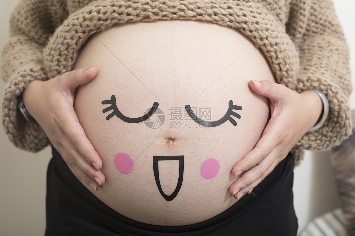 孕妇照肚子表情高清图片下载-正版图片500658445-摄图网