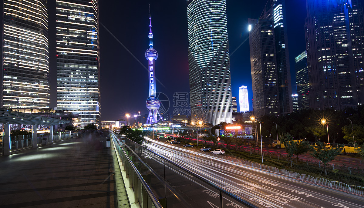 现代城市上海夜景
