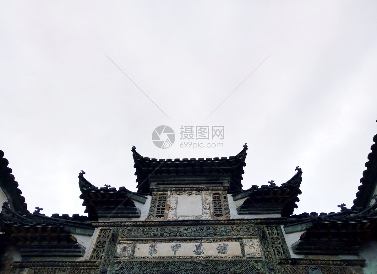 安徽宏村里的古建筑