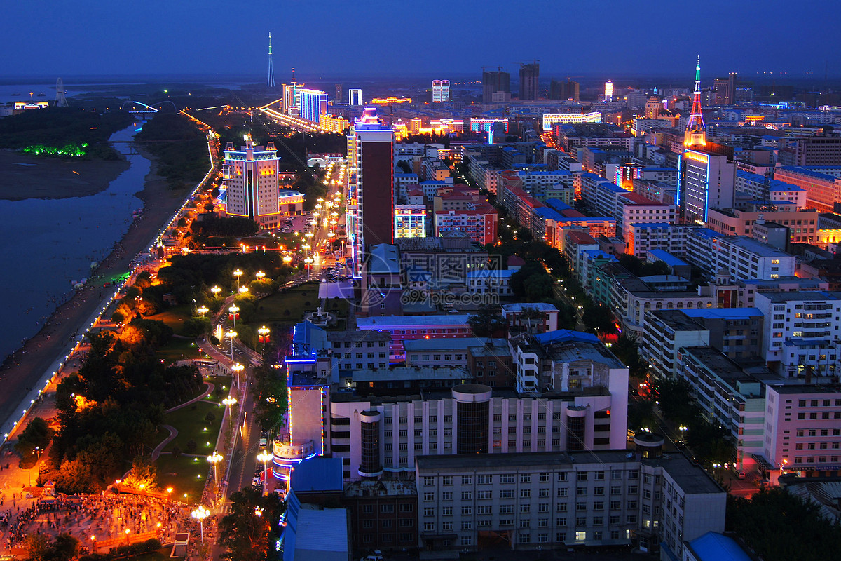 黑河城市夜景