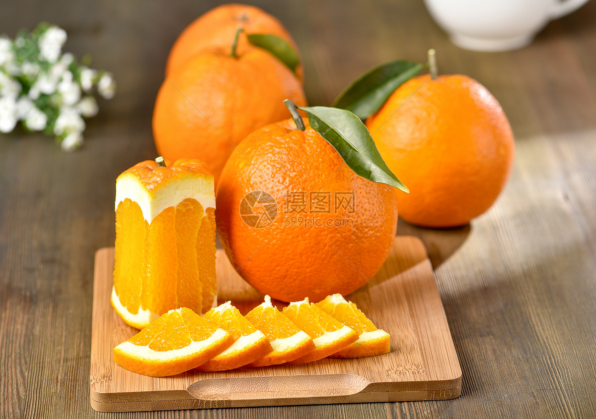 蝴蝶橙子和鲜花图片素材-编号14330191-图行天下