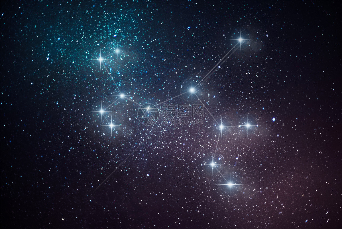 简约梦幻十二星座之射手座星空背景图片-图行天下素材网