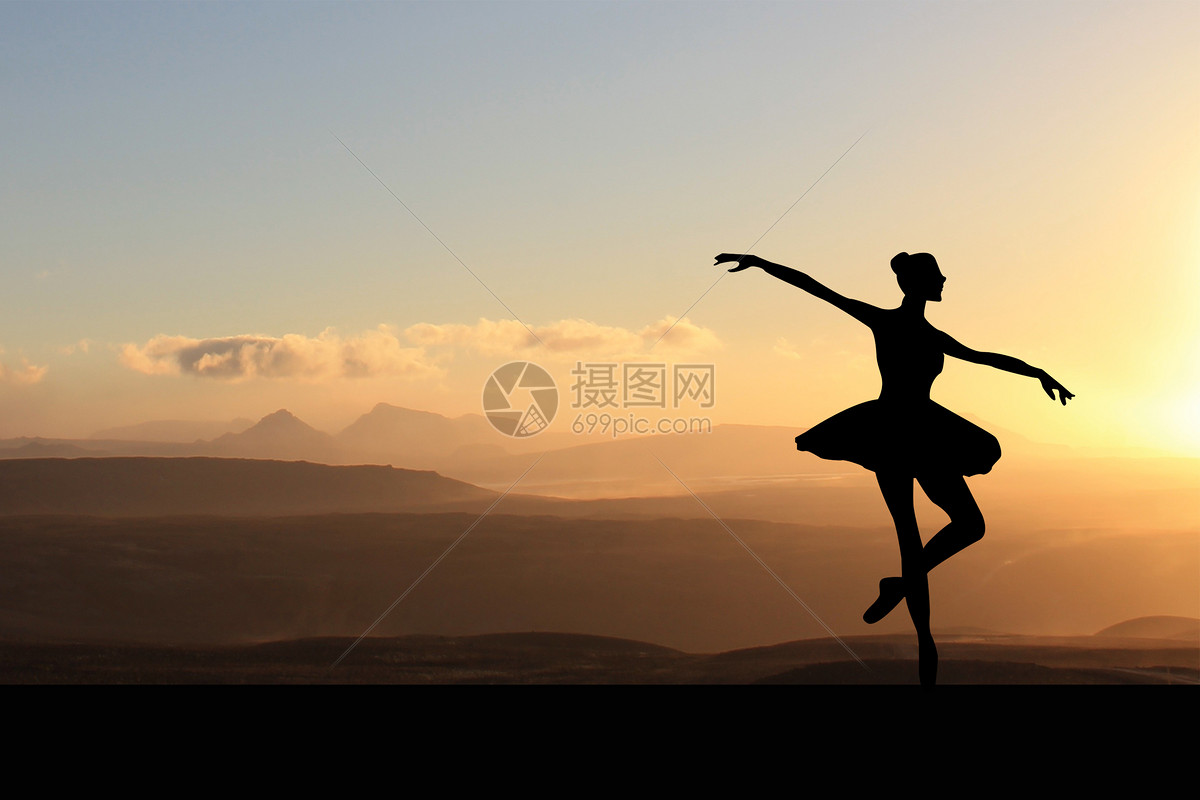 芭蕾舞剪影PSD圖案素材免費下載，可愛卡通圖片，尺寸3000 × 2000px - Lovepik