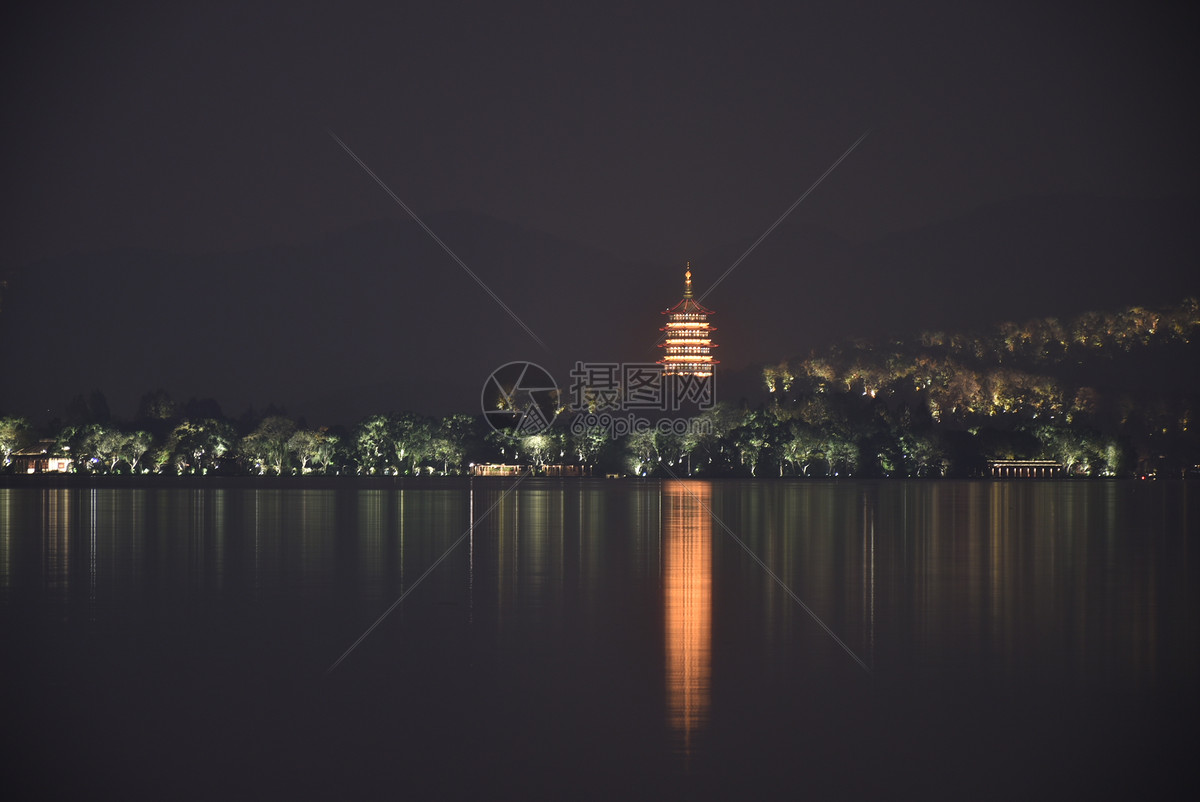 杭州西湖夜景图片素材_免费下载_jpg图片格式_vrf高清