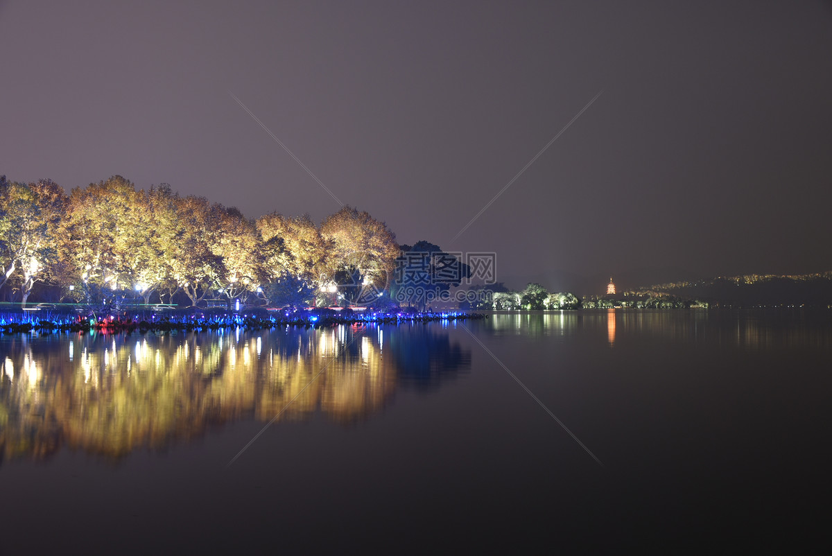 杭州西湖夜景图片素材_免费下载_jpg图片格式_vrf高清