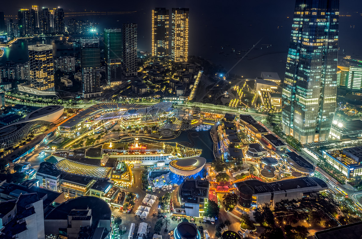 欣赏天津开发区的城市夜景_