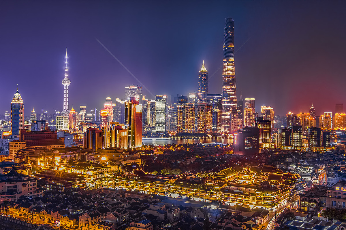 上海陆家嘴夜景图片素材_免费下载_jpg图片格式_VRF高清图片500759536_摄图网