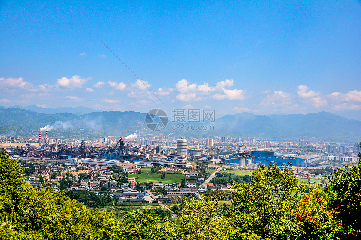 汉中勉县定军山景区俯瞰全景