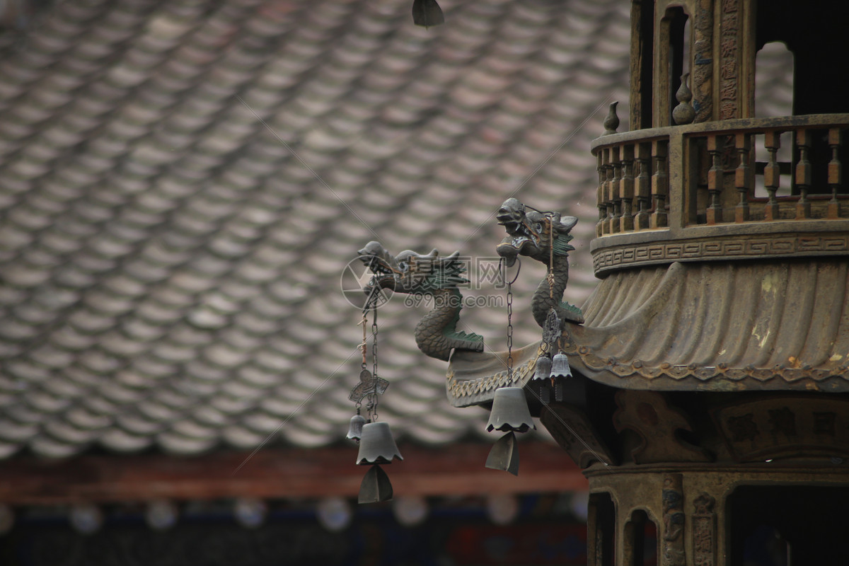 五台山寺庙香炉特写