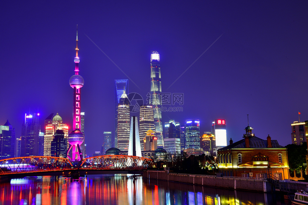 上海东方明珠城市夜景