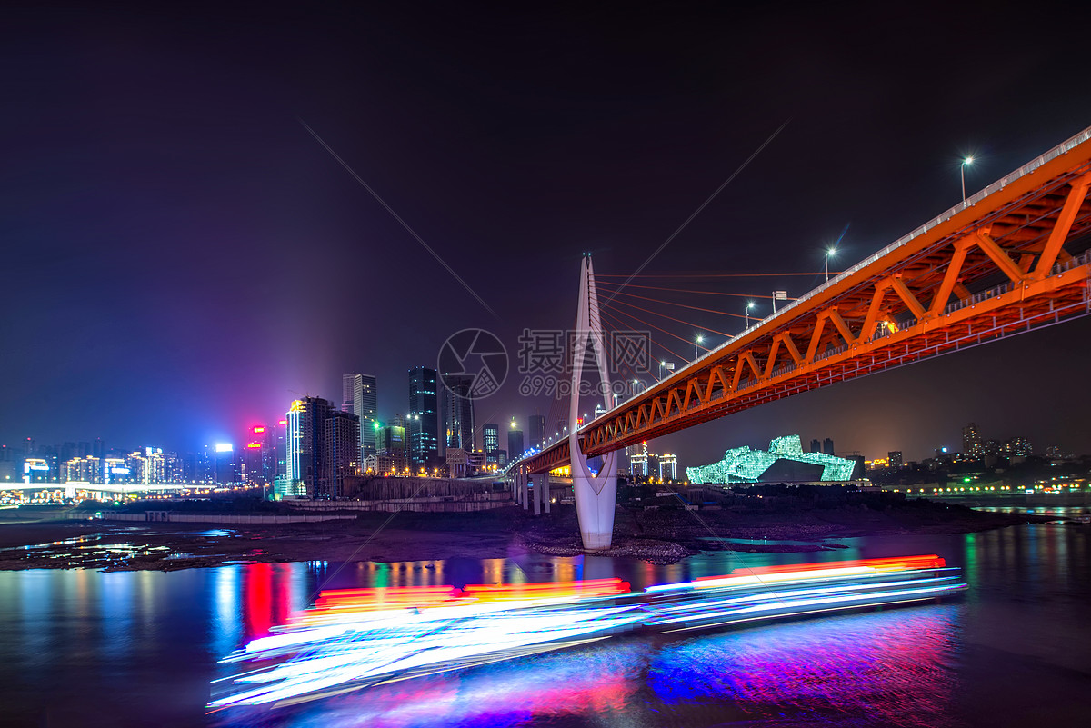 重庆东水门大桥夜景