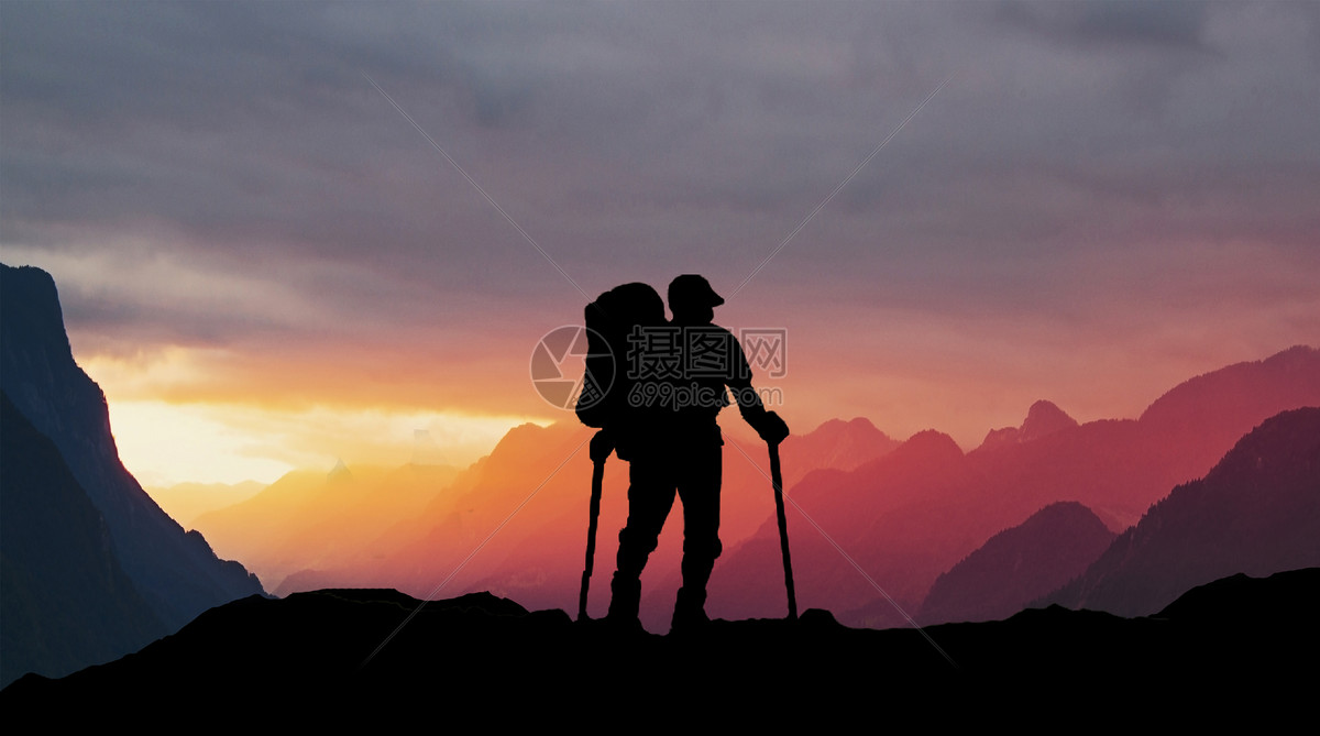 登山励志场景