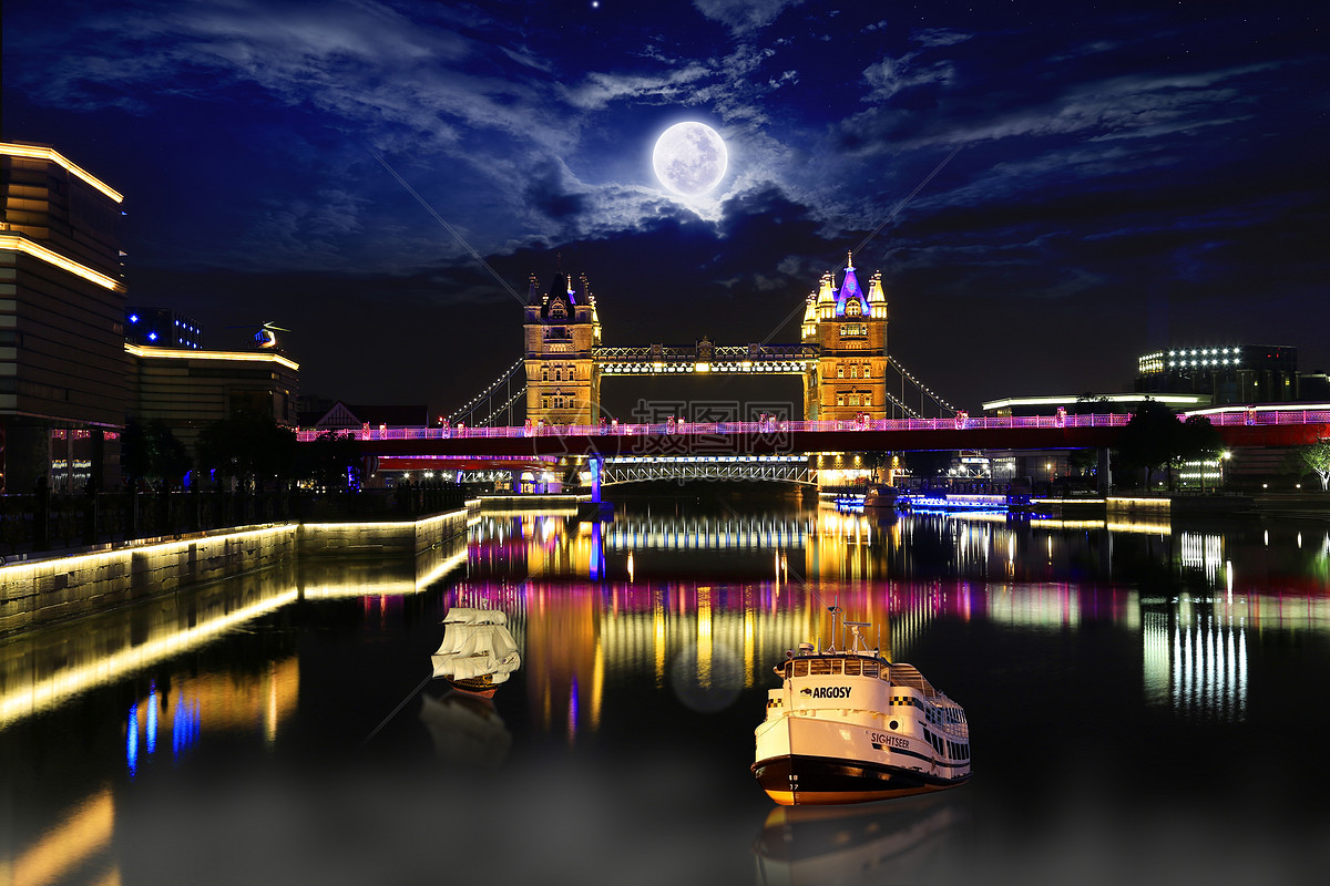 苏州相城区伦敦桥夜景