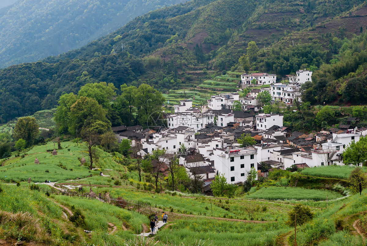 古徽州村落田园风景