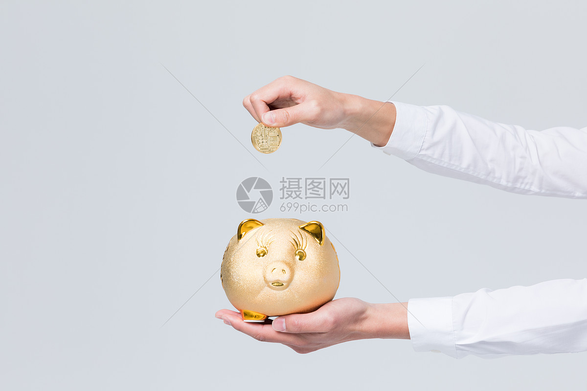 存钱罐储蓄罐投币存钱特写
