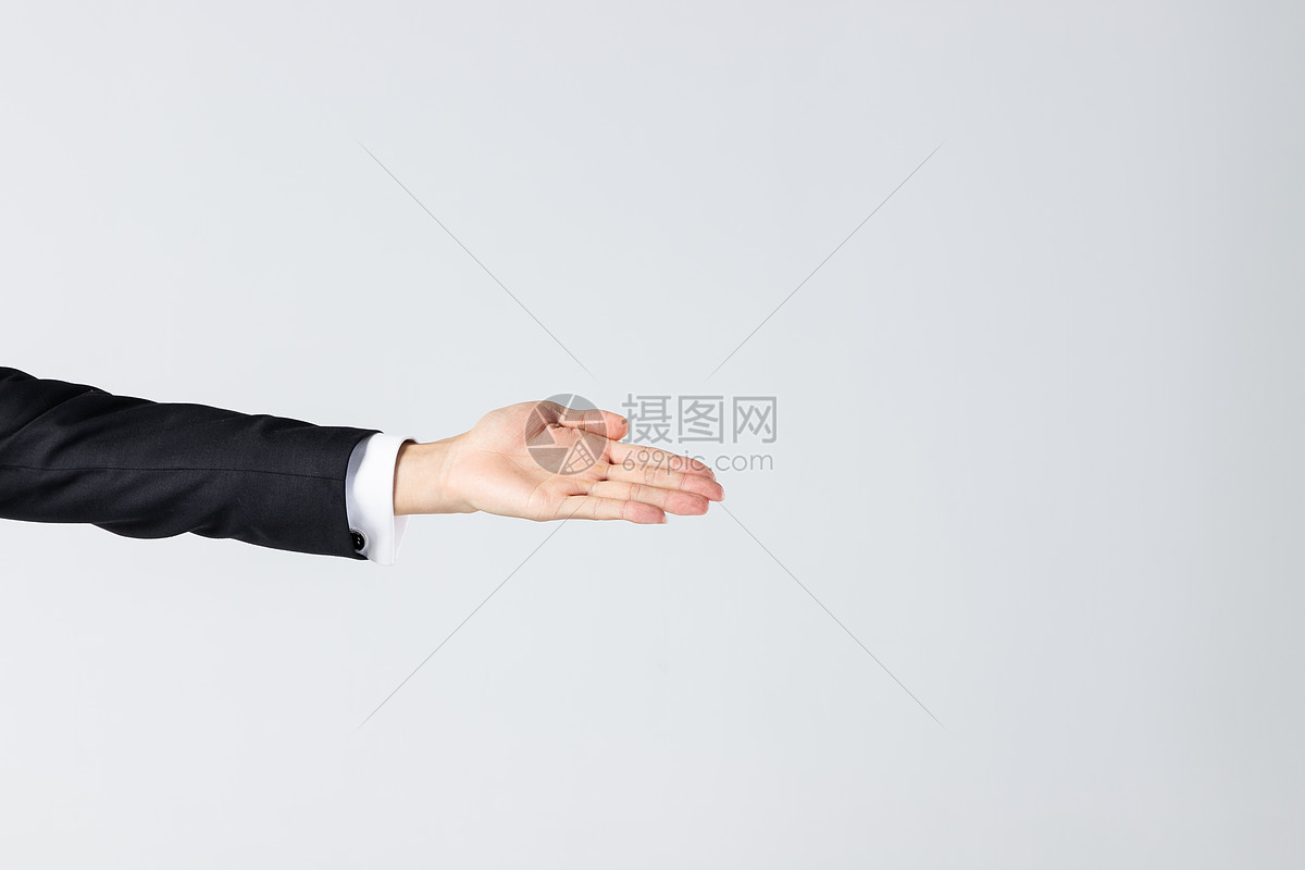商务欢迎手势特写