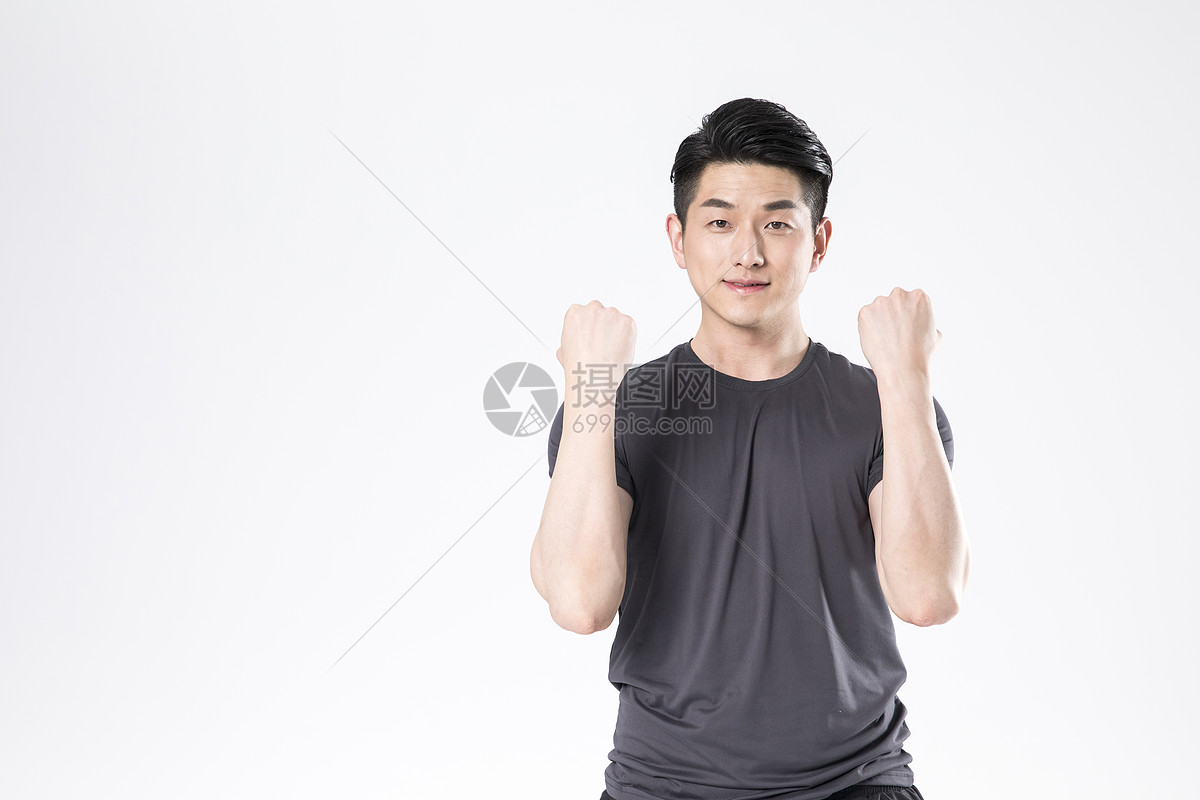 加油的运动男性