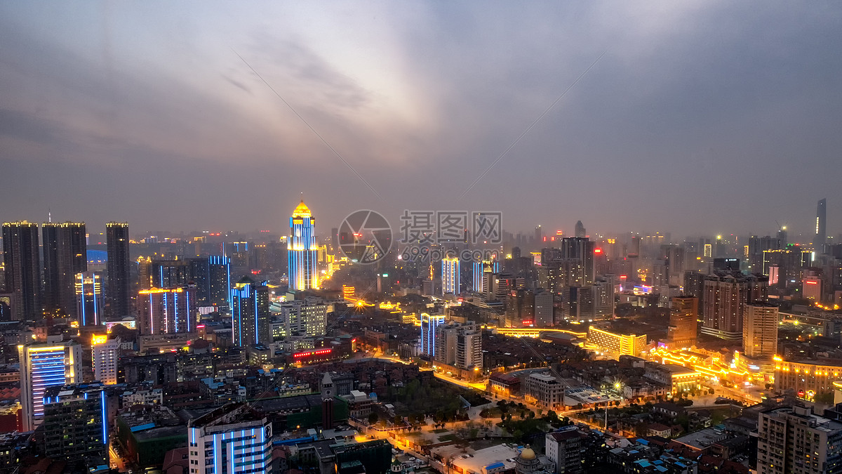 夜晚的武汉城市风景