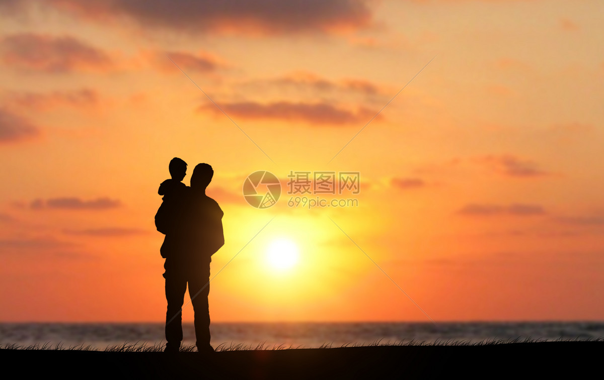 父亲节剪影海报