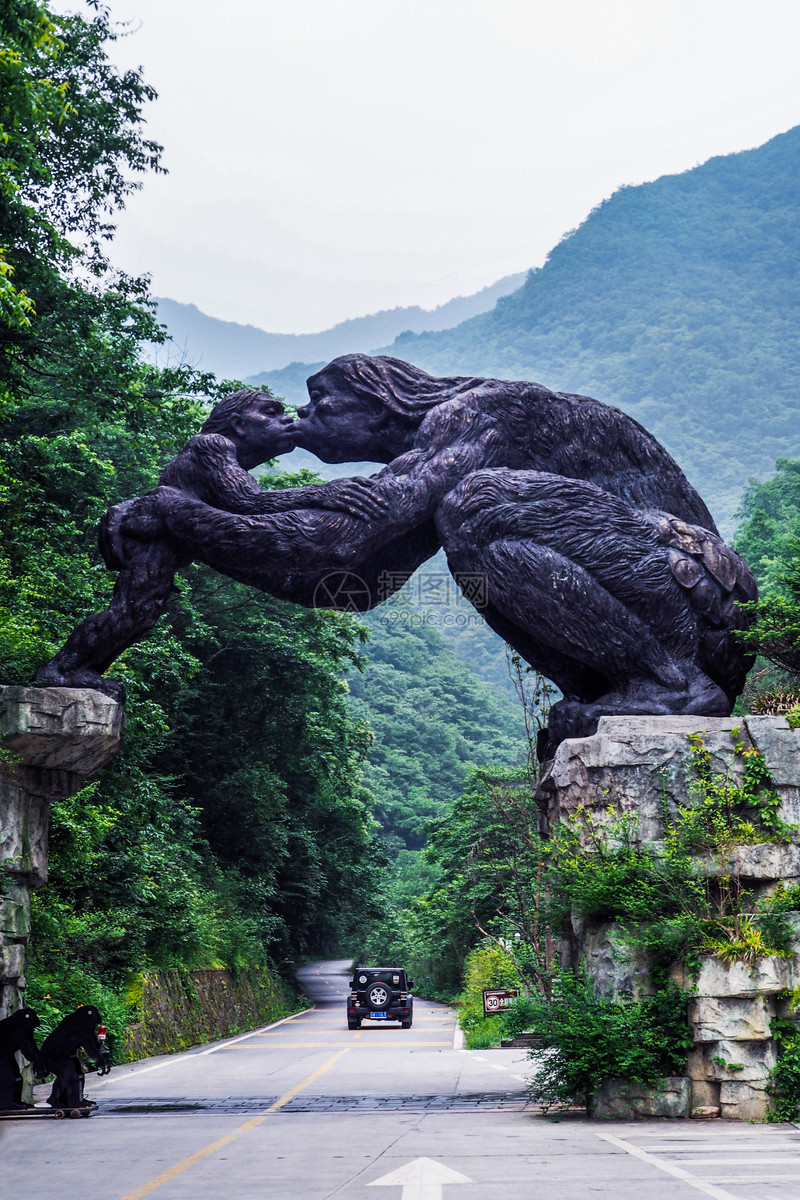 图片 照片 自然风景 神农架官门山景区大门雕像.