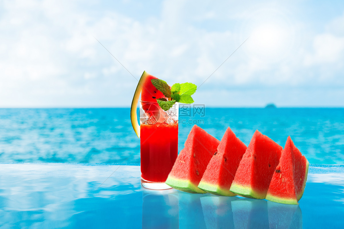 清凉夏日水果果汁