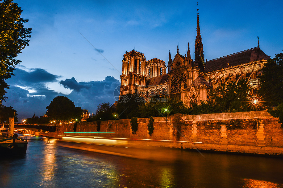 美丽浪漫的法国巴黎夜景图片