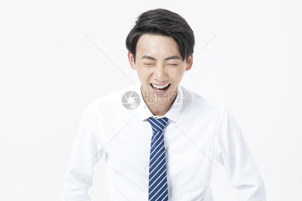商务男性开心大笑
