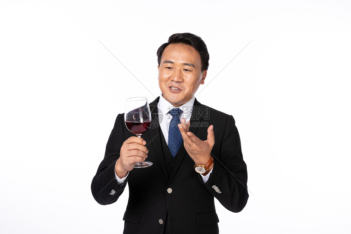 照片 人物情感 成功人士品酒.