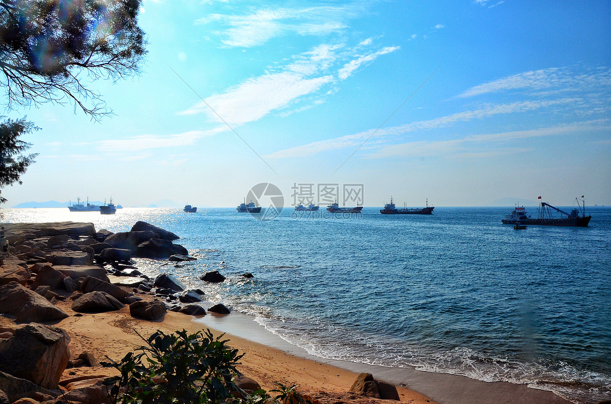 午后伶仃岛的碧海蓝天