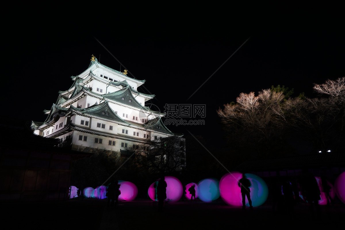 日本名古屋天守阁夜景