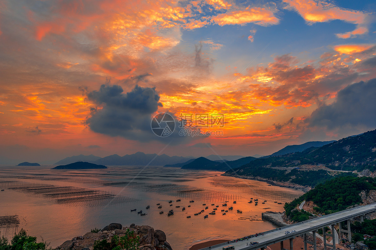 福建霞浦大海日落