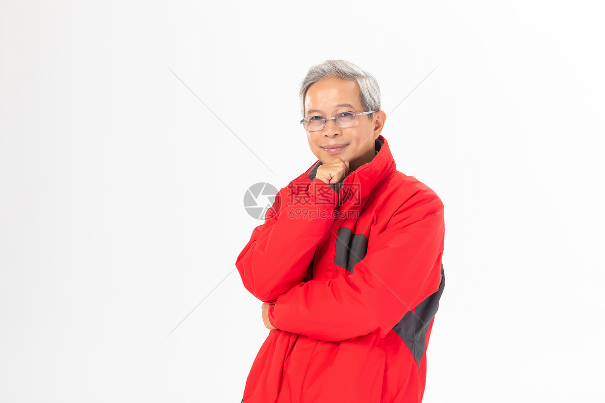 戴眼镜老人形象