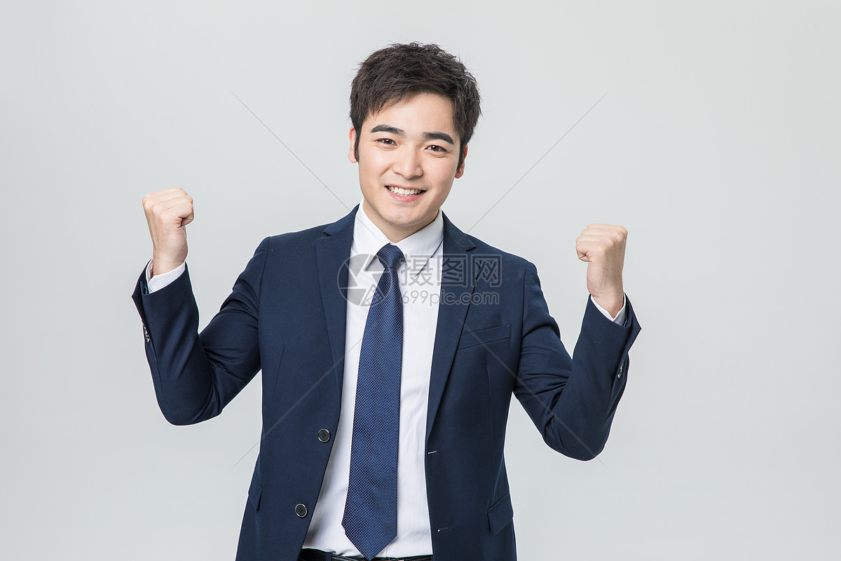 商务男士鼓励加油