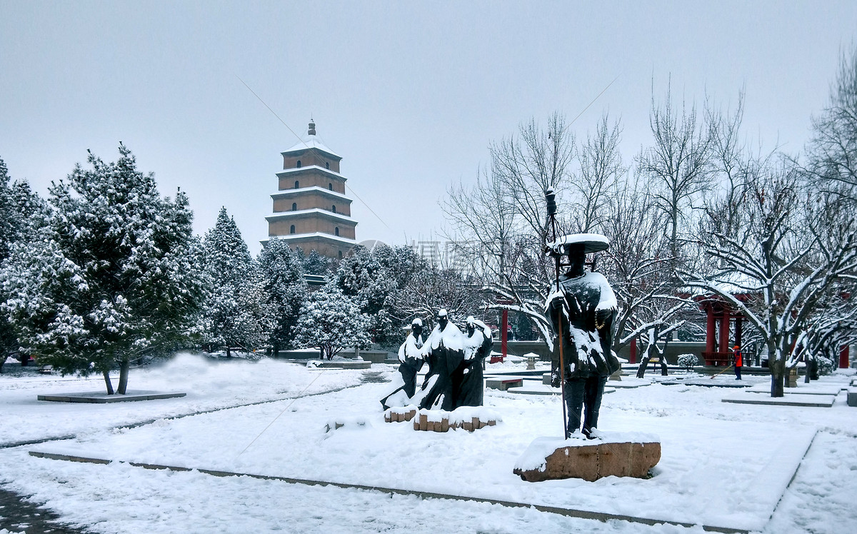 西安大雁塔雪景