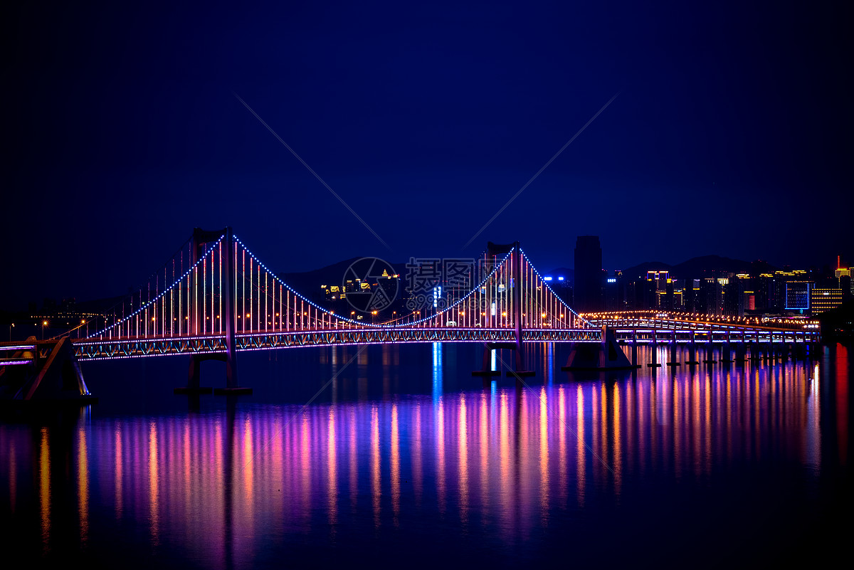 大连星海湾跨海大桥夜景