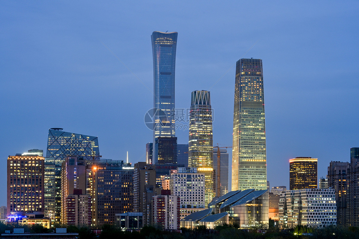 北京cbd城市夜景