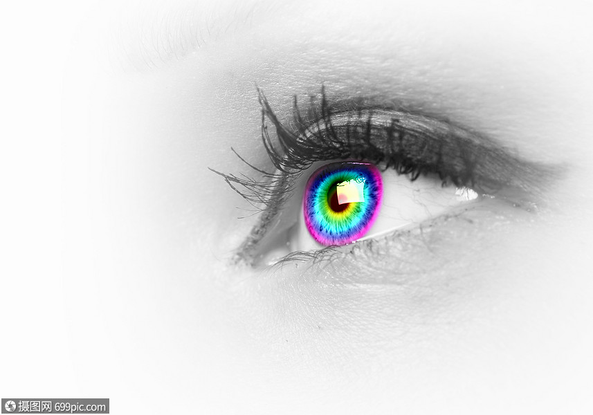 人类灰色背景的眼睛灰色背景下人类眼睛的照片虹膜生物测定
