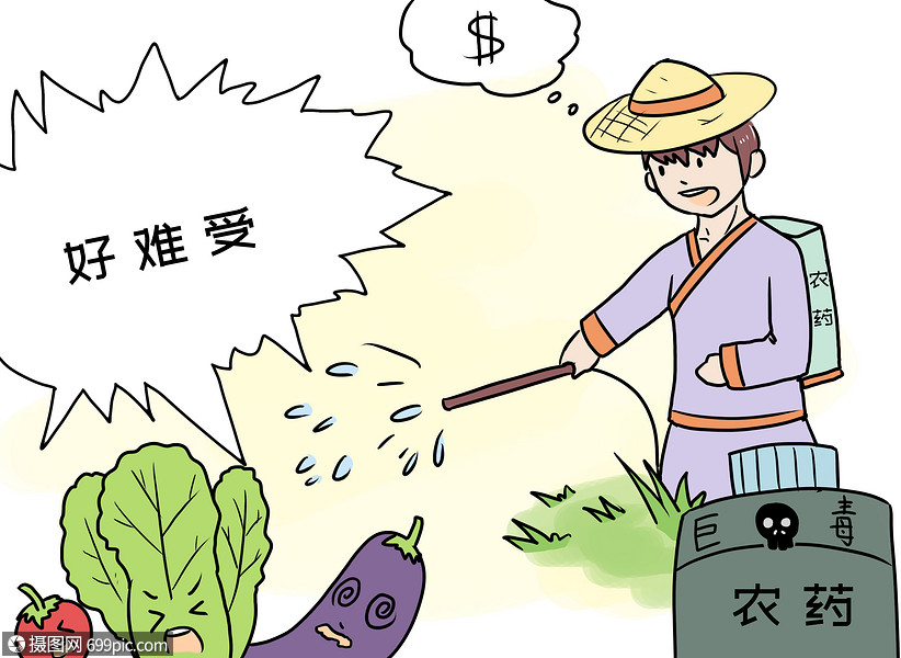 食品安全漫画农药有毒漫画