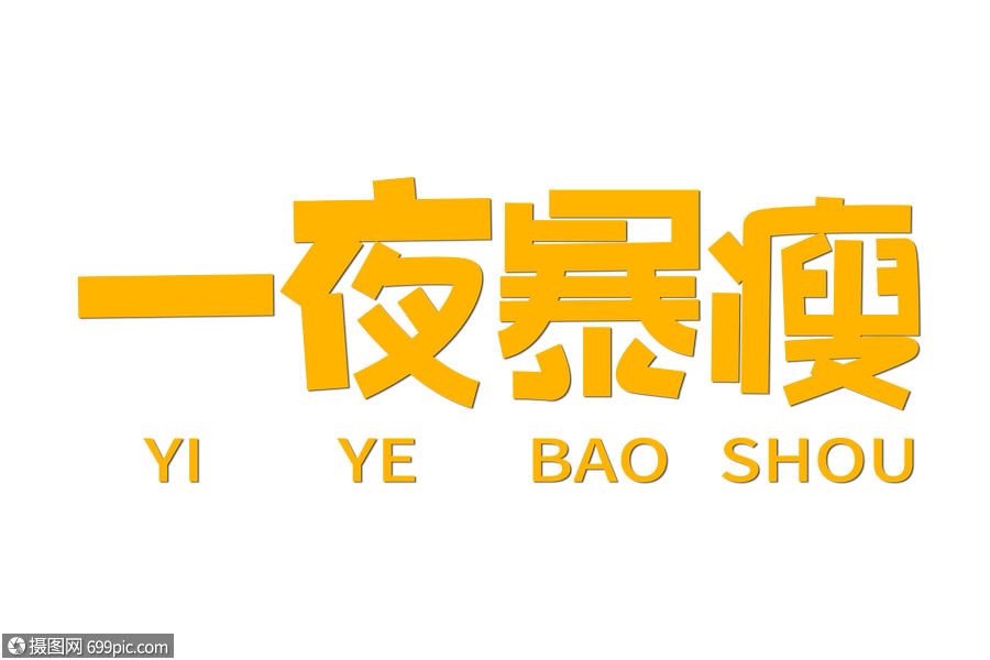 一夜暴瘦创意字体字体设计文字手机壁纸