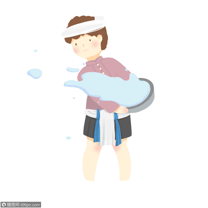 泼水节手绘插画元素