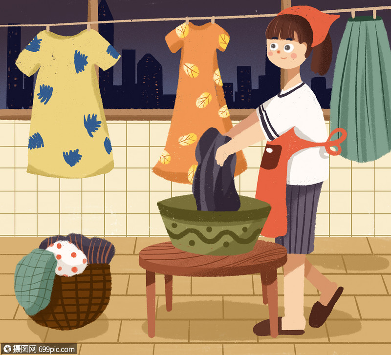 小清新劳动节插画五一劳动节勤劳