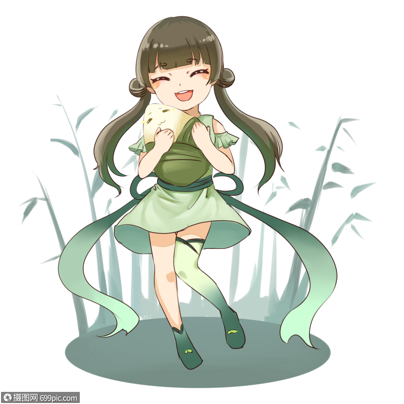 端午节美女粽子免抠