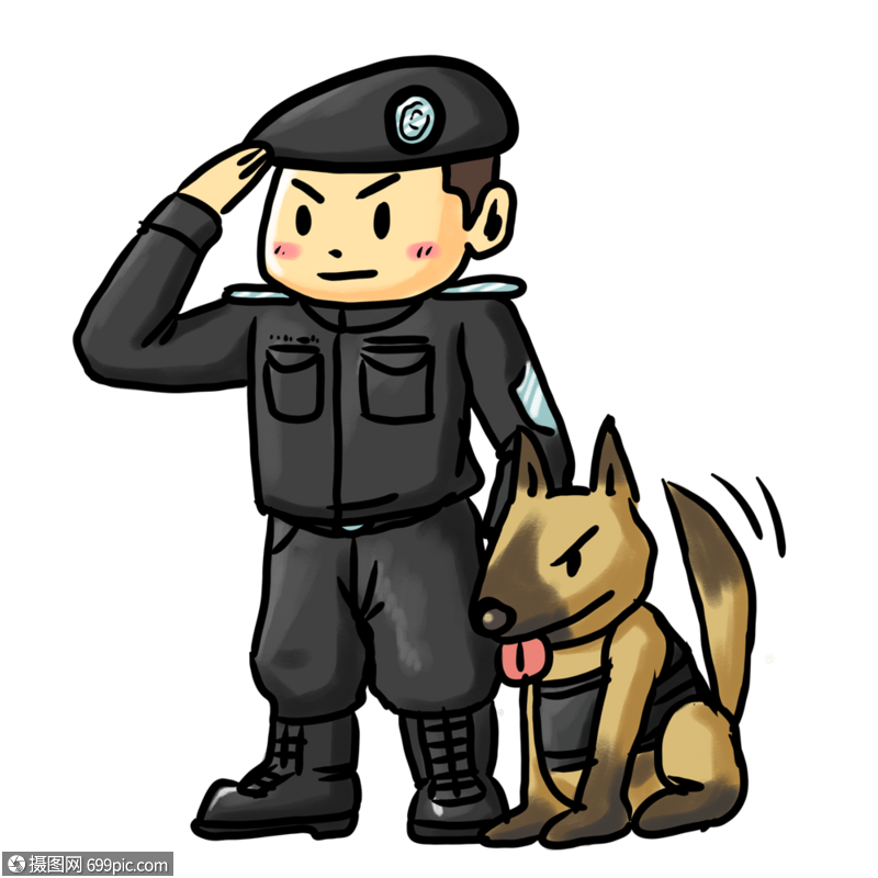 警察和警犬