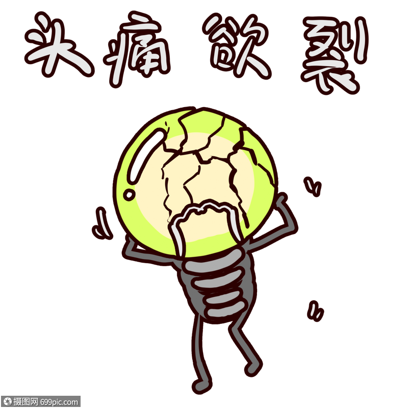 灯泡精灵头疼欲裂表情包