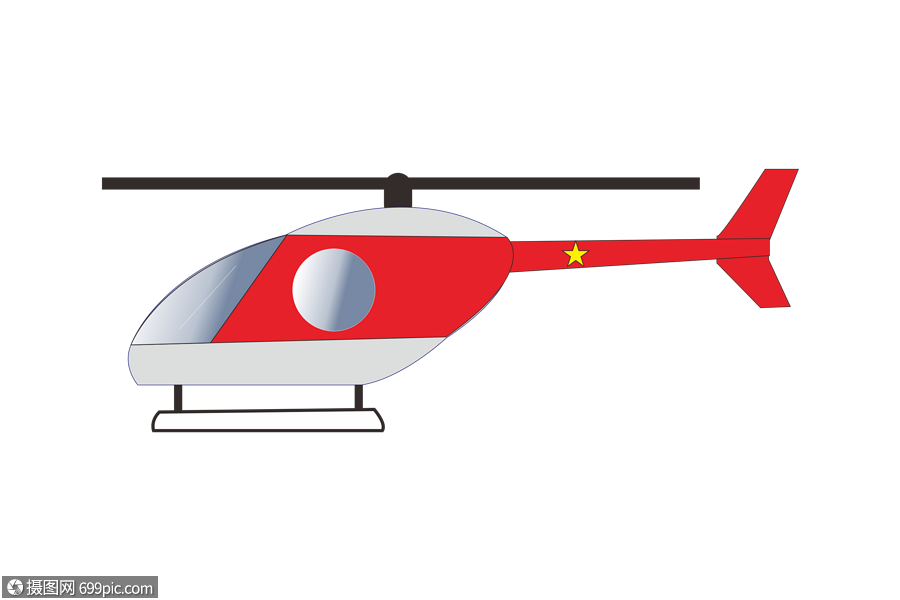 卡通直升机飞机卡通飞机矢量图
